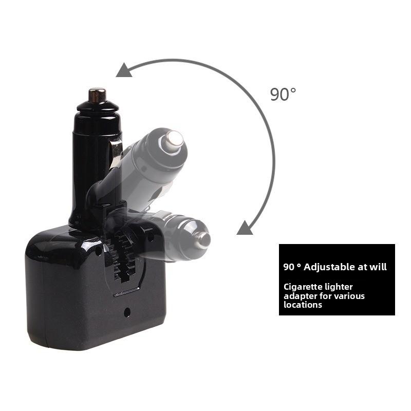 Cigarette Lighter One Point Two Multi-functional Car Charger Can Be Adjusted 90 Degrees New Car One Point Two Car Charger