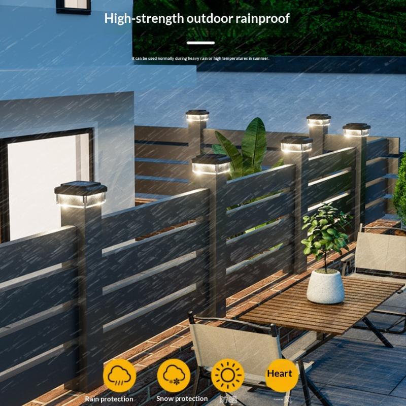 1Pcs Ip65 Waterproof Solar Fence Lamp Solar Led Light Post Cap Lights Led Fence Lighting Fence Warm White Home Garden Decoration