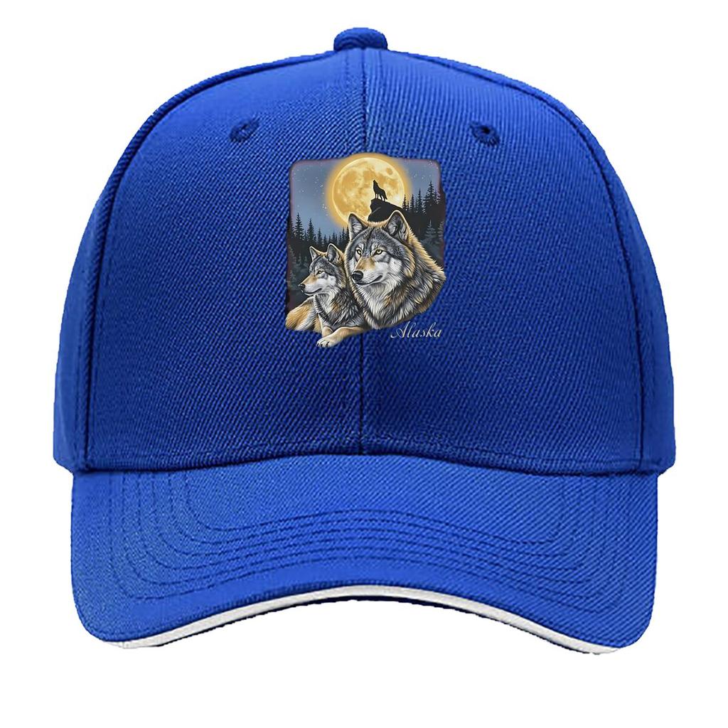 Alaska Wolf Moonlight Sandwich Baseball Cap