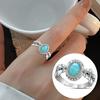 Ethnic Style Simple Statement Vintage Ring Women Turquoise Eagle Feather Ring Jewelry Accessaries