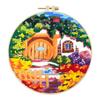 Landscape Stamped Cross Stitch Embroidery Kits with Hoop Cloth Color Thread