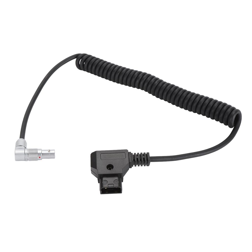 2 Pin Female to D Tap Power Cable Rotatable Right Angle V Mount Coiled SLR Camera Power Cord for RED Komodo Camera