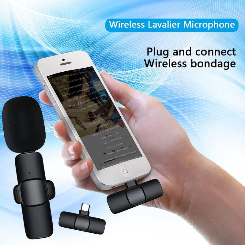 Wireless Microphones for Android Iphone Type C IOS Mini Microphone Lavalier Lapel Mic with Clip for Video Recording Mini Mic