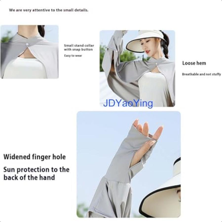 

Женская охлаждающая шаль-рукава с отверстием для пальца, солнцезащитная накидка для женщин, плащ, защита от УФ-лучей, более прохладный жакет United States