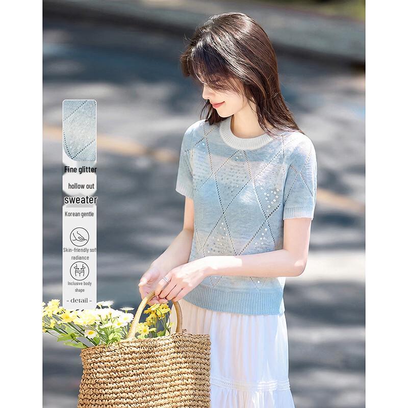Summer Sequin Knit Top One Size