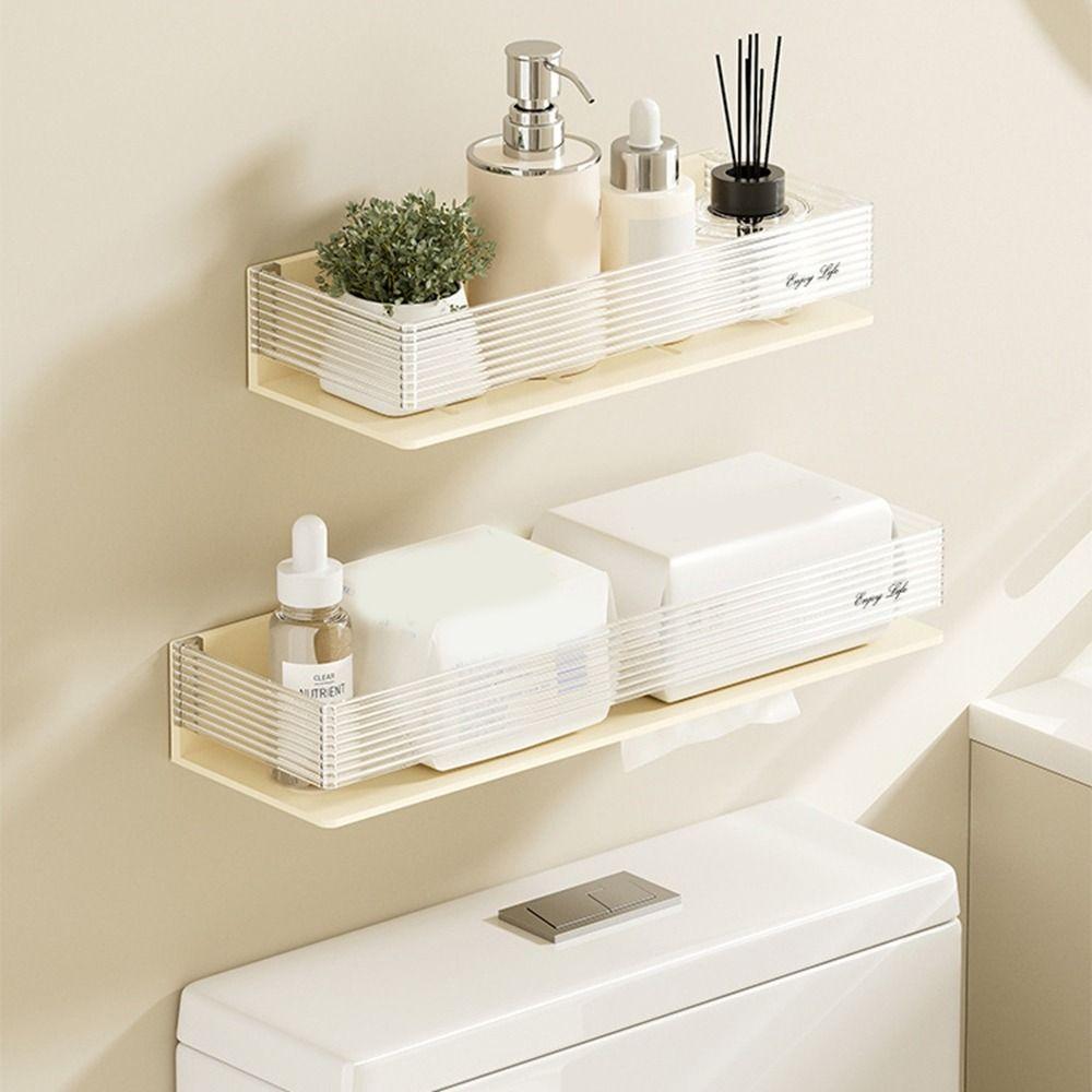 Wall Mounted Bathroom Storage Shelf Free Punch Shampoo Storage Rack Bathroom Accessories