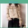 Hanbokinspired Womens Blouse With 3d Print And Offshoulder Design For Spring Office Wear