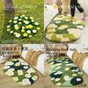 Cute Green Moss Floral Shag Bathroom Rugs Leaf Bath Mats for Bathroom Decor Soft Non Slip Washable Absorbent Floor Carpet