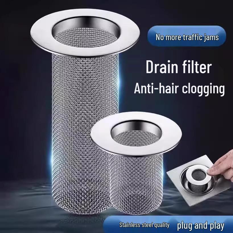 Universal Stainless Steel Hair Filter for Bathroom Floor Drain, Basin, Toilet, and Bathtub