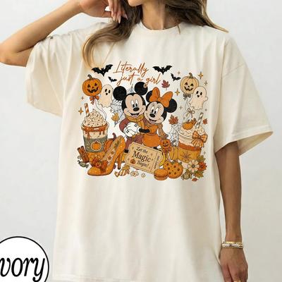 Girly Mouse Fall Shirt, Magical Mouse Halloween Doodle Shirt, Cartoon Fall Shirt Preppy Halloween Shirt, Spooky Vibes Shirt