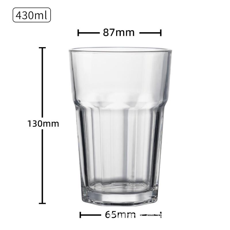 Shangqi Thickened Octagonal Glass Mugs, 430ml (Set of 3)