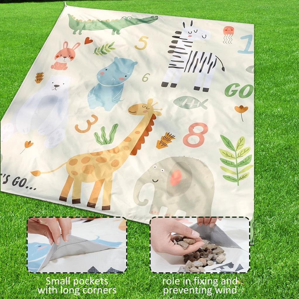 Tierwelt 145*210cm Picknickdecke Tragbare Stranddecke Wasserdicht und Sanddicht Outdoor Ultraleicht Faltbar Strand Campingdecke