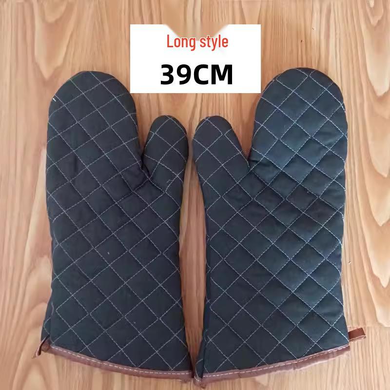 Military Green Heat-Resistant Canvas Gloves for Ovens, Microwaves, Steamers, and Baking.