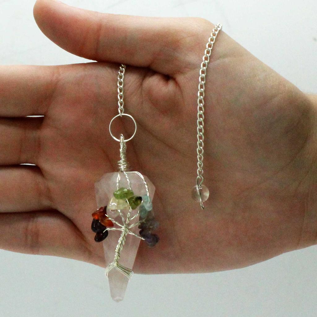 Rose Quartz Crystal Dowsing Pendulum