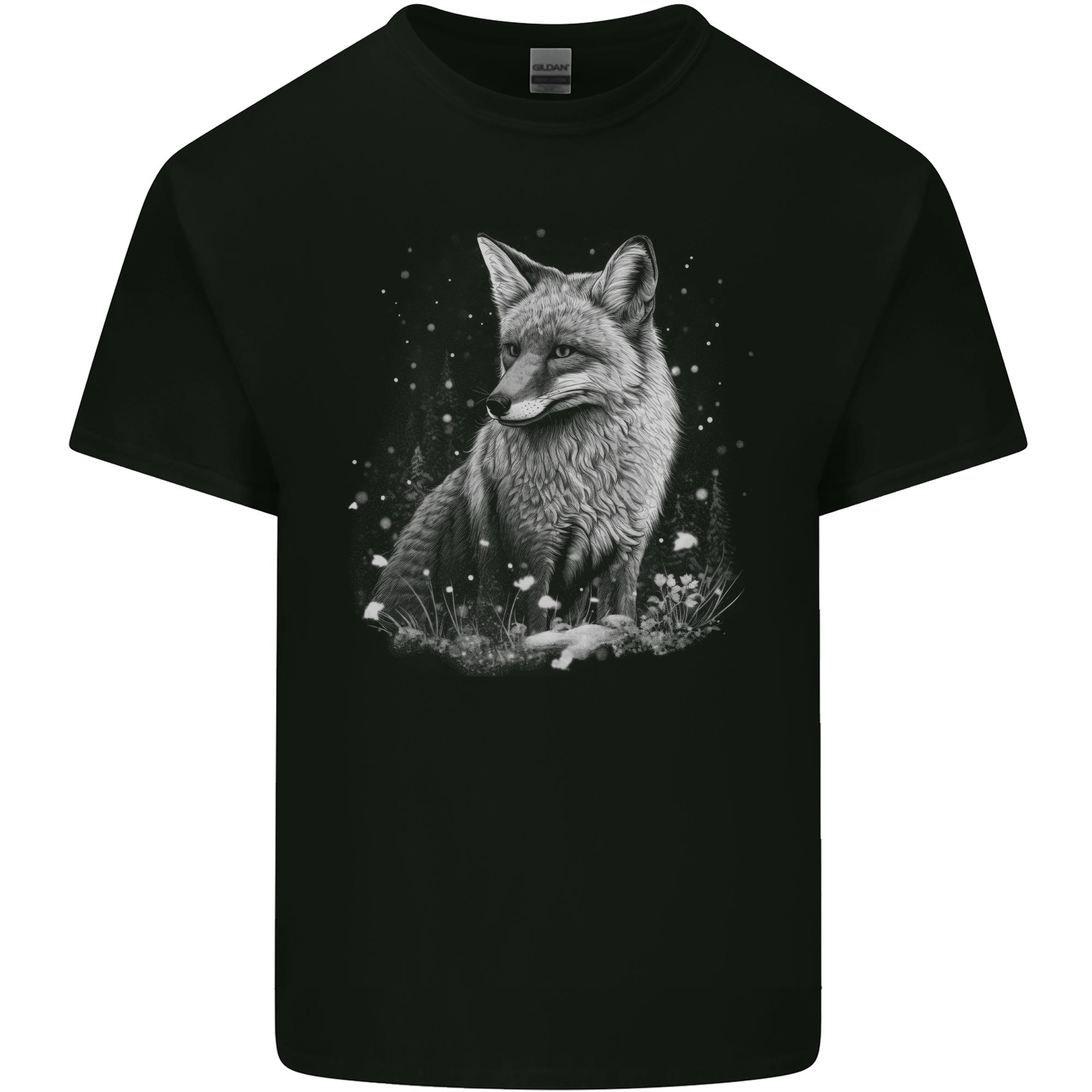 Monochrome Fox Unisexs Light Cotton TShirt S