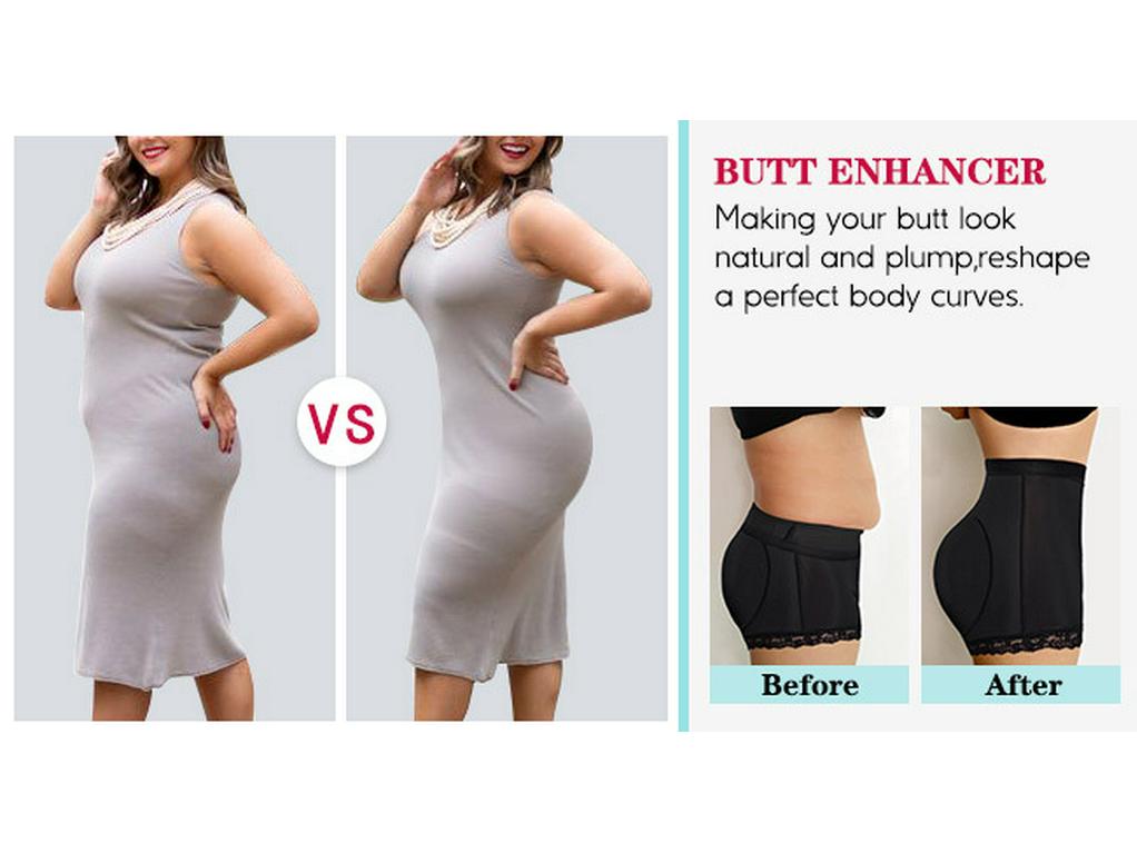 Body Shaping Sports Shorts with Butt Pads & Lace Trim
