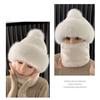 Hat Soft Winter Outdoor Knit Hat Women Wool Knitted Hat Ski Hat Sets Plush Fleece Windproof Thick Scarf Collar Warm Pullovers Masked Hats