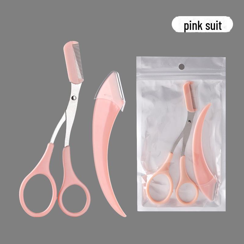 Portable Eyebrow Trimmer and Scissors Set for Beginners - Anti-Scratch Beauty Tool Kit