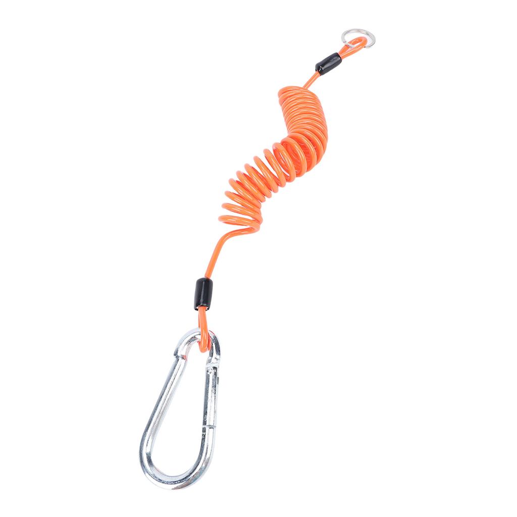 6FT Breakaway Trailer Cable Stainless Steel Spring Towing Coiled Safety Wire with Ground Clip for RV Trailer Boat