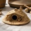 Hobbit House Ornament 3D Printed Fantasy for Small Pet Shelter, Realistic Texture Animals Hideout, Miniature Micro Landscape Halloween Home Decoration