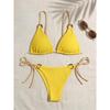 Women's European & American Style Bikini Set Sexy Lace-Up Two-Piece Swimsuit for Beach Vacation