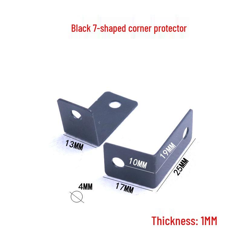 Black L-shaped Corner Protector for Photo Frames - Iron Decor, Anti-collision, Back Panel Fixation