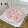 Comfortable Polyester Fiber Seat Mat Chair Cushion with Straps, Square Round Soft Pad, Solid Color Pad for Household Chairs Non-slip Office