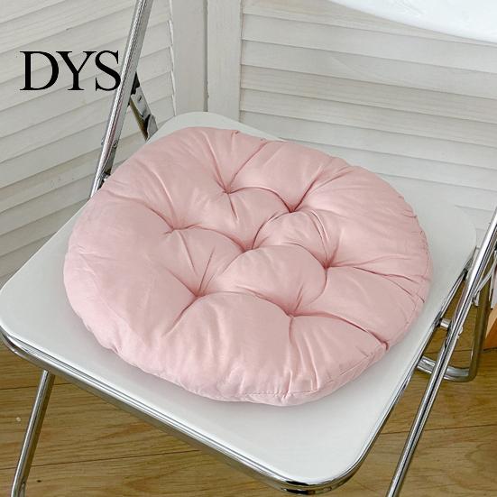 Comfortable Polyester Fiber Seat Mat Chair Cushion with Straps, Square Round Soft Pad, Solid Color Pad for Household Chairs Non-slip Office