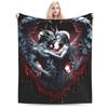 Demon Angel Digital-printed Polyester Bedroom Velvet Flannel Cover Blanket Fleece Soft Sofa Cover Blankets for Beds