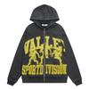 V123 Vale Forever VALLEY ZIP UP HOODIE Broderad Mode Dragkedja Huvtröja