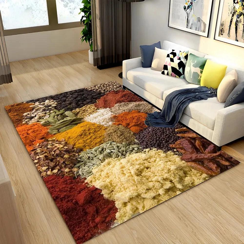 Modern Kitchen Spice Seasoning Grain Pattern Decorative Carpet Restaurant Entrance Door Cushion Home Floor Mat Rug Home Decor
