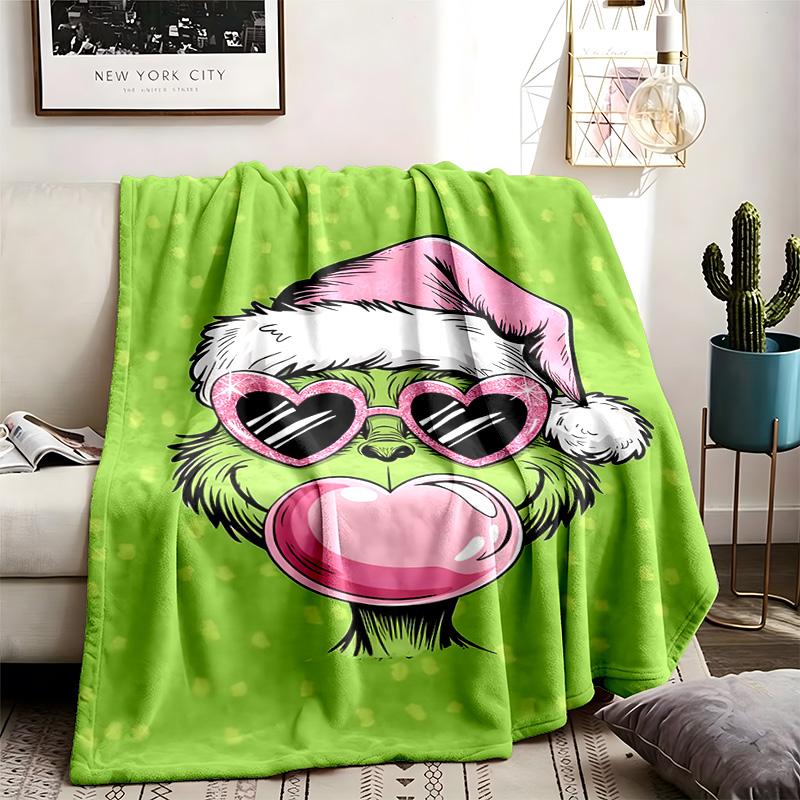 How the Grinch Stole Christmas Theme Blanket Suitable For The Sofa Camping And Travel Made Of Soft Flannel Material An Ideal Gift For Occasions Such A