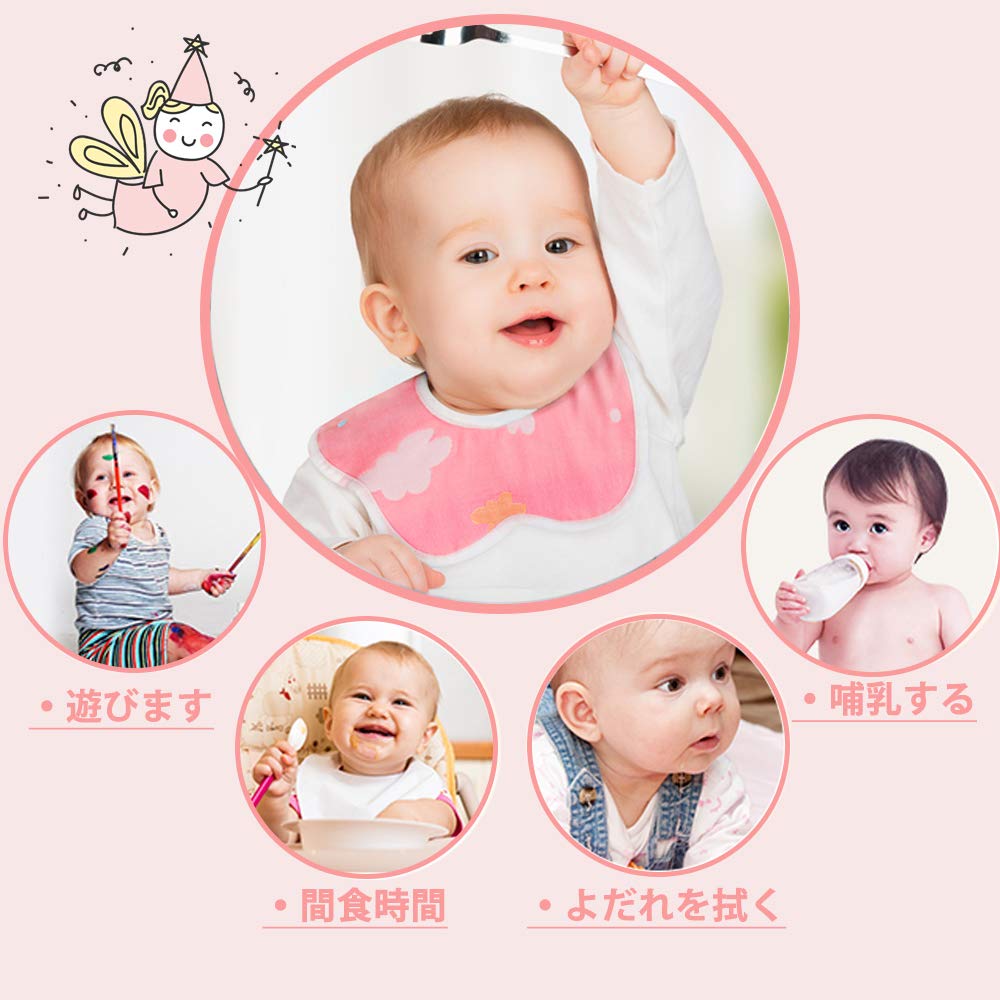 Śliniaczek z Kieszenią, Regulowany dla Chłopców i Usta, Prezent na Baby Shower [miniGray], Śliniaczki, Zestaw 10 sztuk, Torba, 100% Bawełna, 6-warstwowa Gaza, Obracany o 360 stopni,