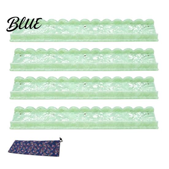 Mahjong Accessory 1/4Pcs Rack with Magnetic Pusher & Storage Bag Scalloped Acrylic Mah Table Organizer Jongg Tile Holder Bar Gift for American