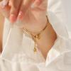 18K Gold Stainless Steel Cross Chain Heart Pendant Titanium Steel Bracelet Light Luxury Versatile Jewelry