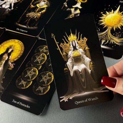CRAFTERIAN Tarot Cards, 78 Card Deck with Gold Edge, Original Lost Soul for Beginners and Professionals, Includes Guidebook and Gift Bag, Divination G