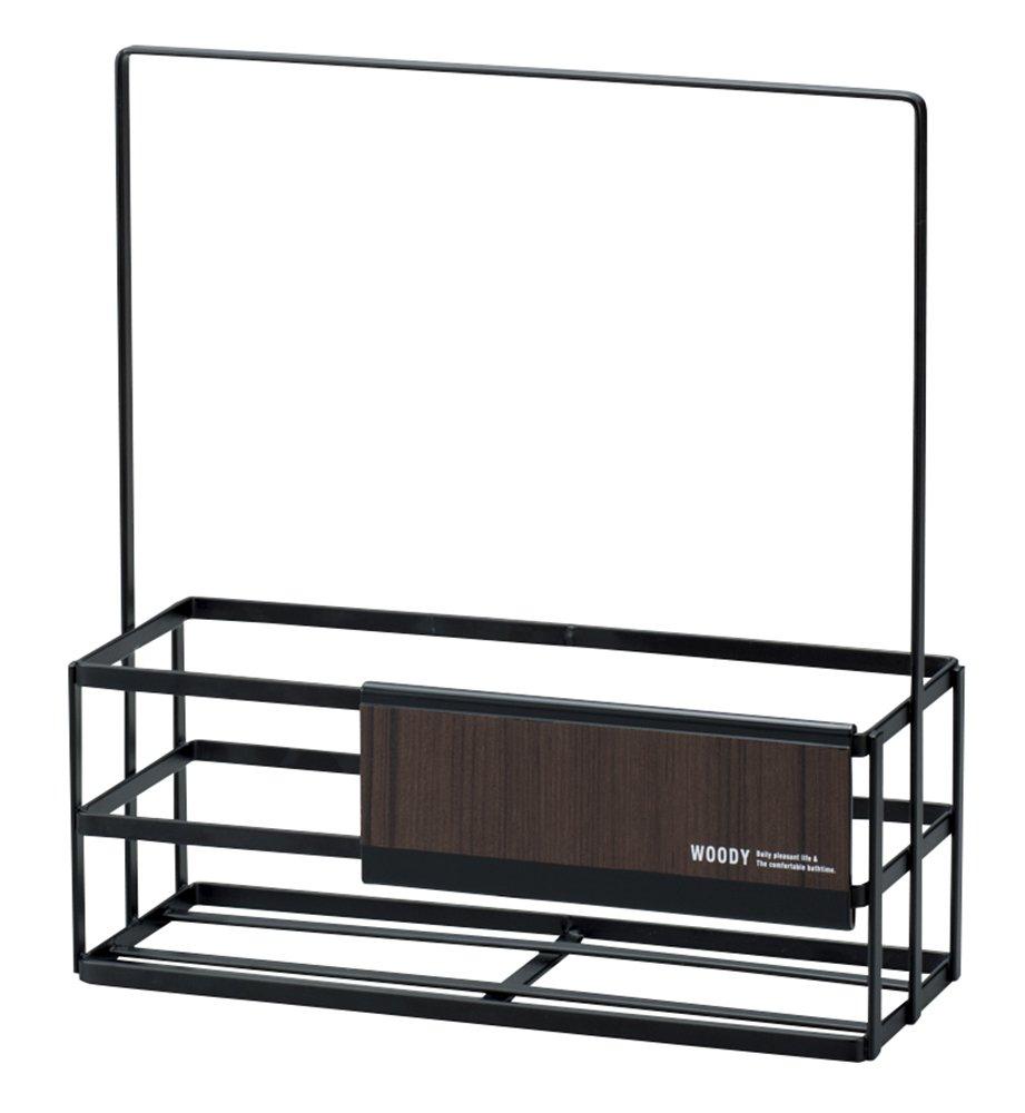 

Shampoo Rack, Bathroom Rack, Bath, 24cm (W) x 9cm (D) x 26cm (H), WOODY Brown, Made in Japan, 16-455029
