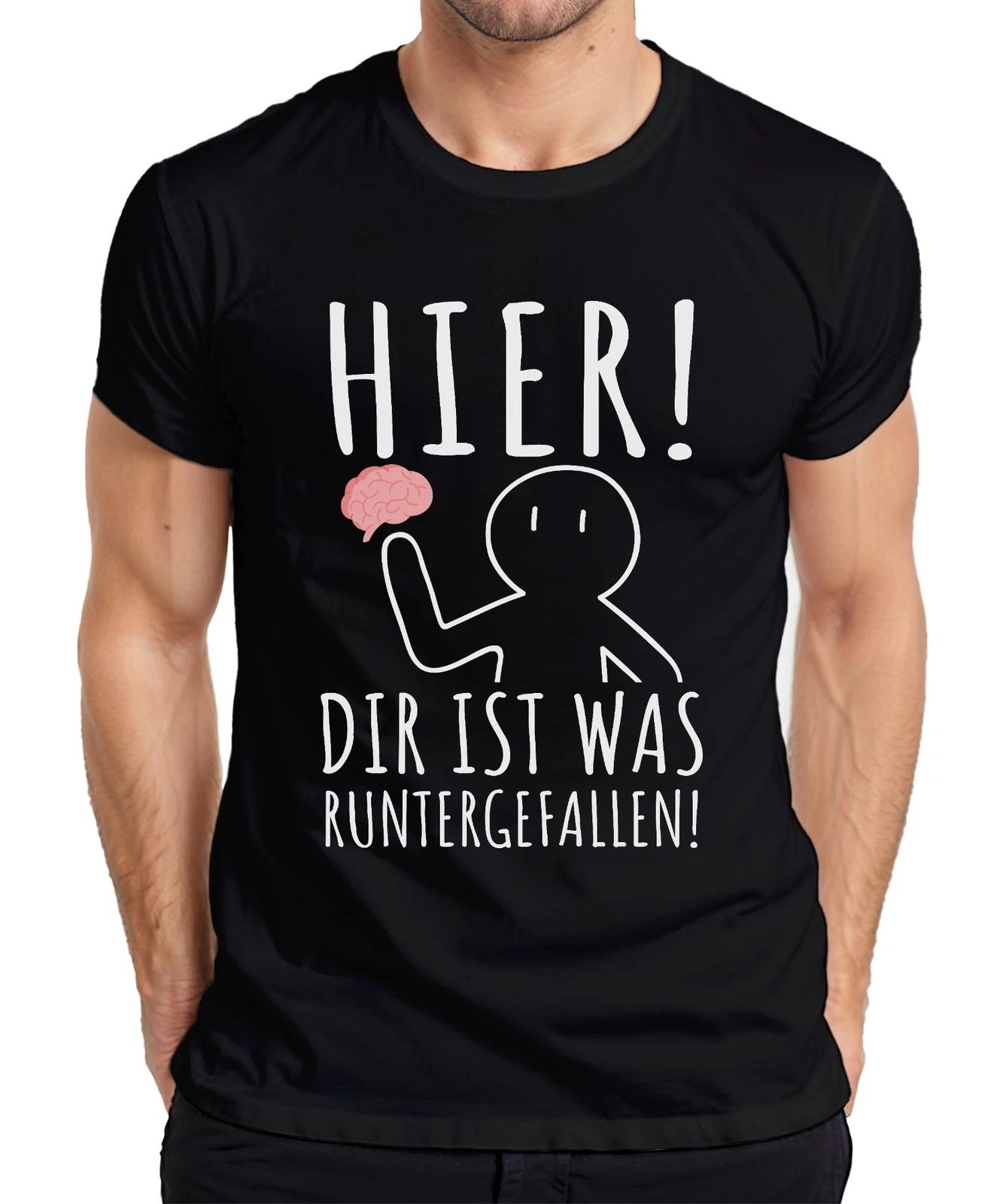 Hier! Dir ist was runtergefallen! Gehirn Nerd Humor Lustig Ironie Herren T-Shirt XXL