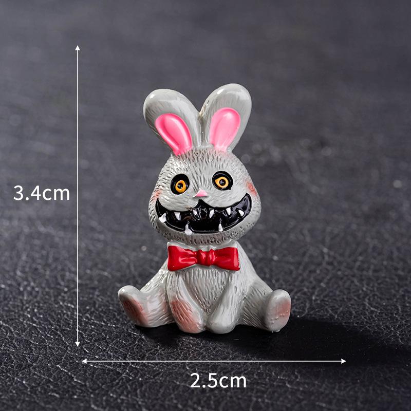 Halloween Decoration Accessories Miniature Figurines Mummy Skull Rabbit Magic House Ghost Pumpkin Desktop Scene Decor Set 8Pcs