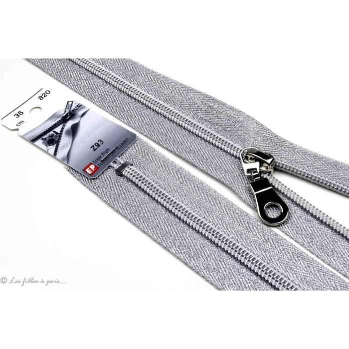 Fermeture Éclair - ECLAIR PRESTIL - 25cm - Non-séparable - Oeko-Tex - Argenté