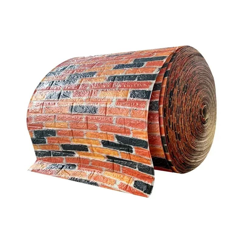 3D Soft Foam Brick Wallpaper Sticker Roll DIY Self Adhesive Living Room Home Kitchen Bathroom Decorative Wall Paper