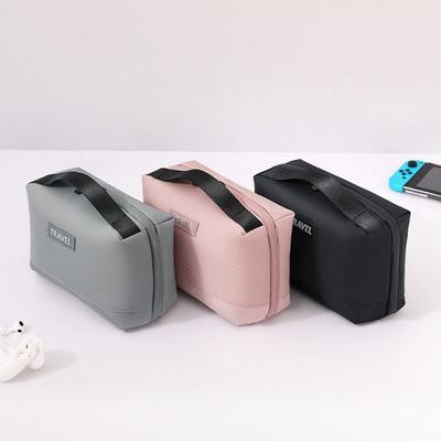 Waterproof Storage Bag Travel Accessories PU Travel Tech Organizer Bag Wear-resisting Portable Electronics Organizer Pouch