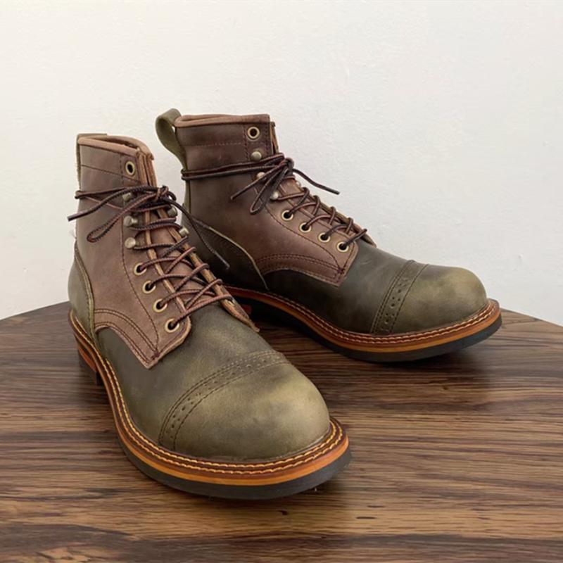 Винтажная мужская обувь ручной работы из коровьей кожи — фото 7