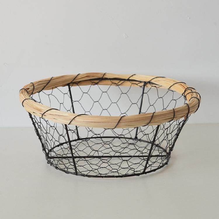 Round/Oval Shaped Wire Basket Space Saving Basket Fruit Holder Decorative Food Storage Solution Kitchen Accessory