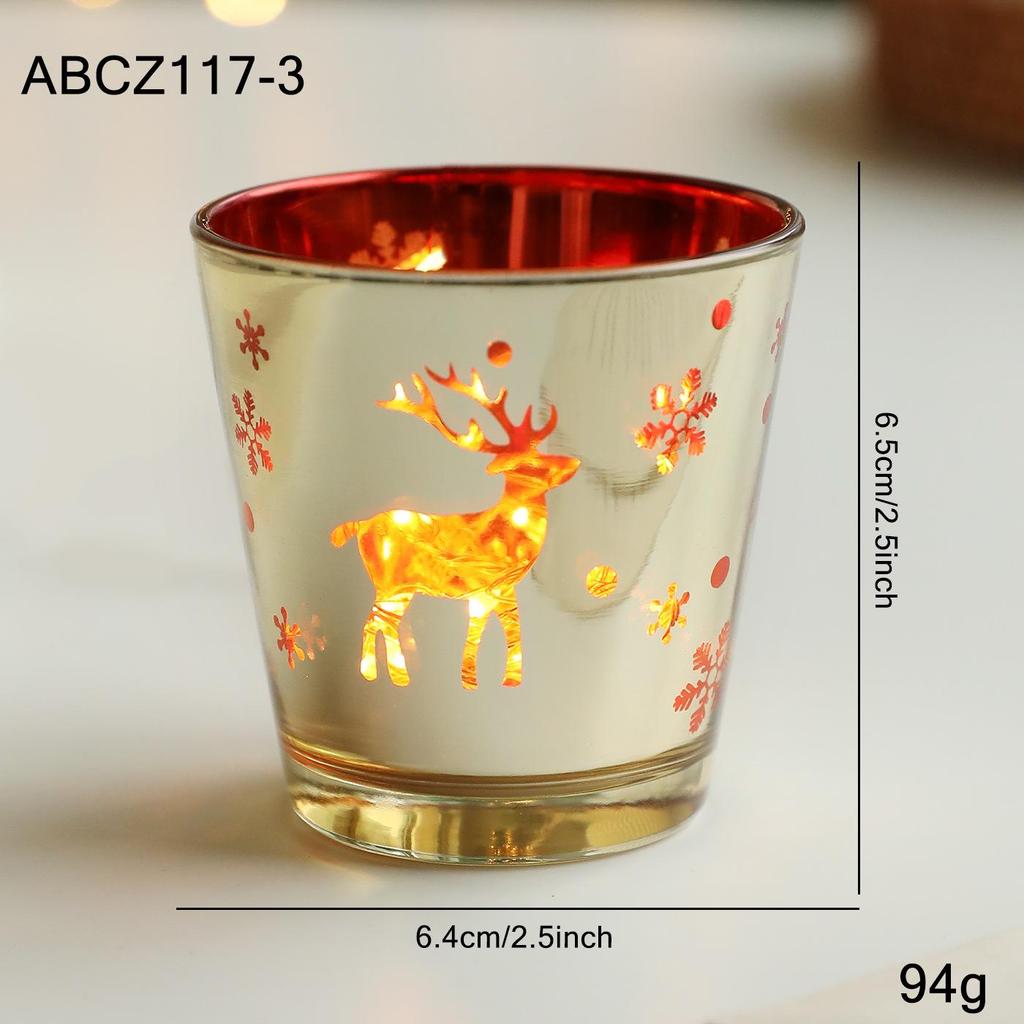 Nordic Glass Candle Holder – Christmas Aromatherapy Wax Cup, Creative Romantic Home Decor Ornament