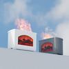 270ml Mist Humidifier Simulated Fireplace Design Power Off Protection Fire Diffuser for Home Black