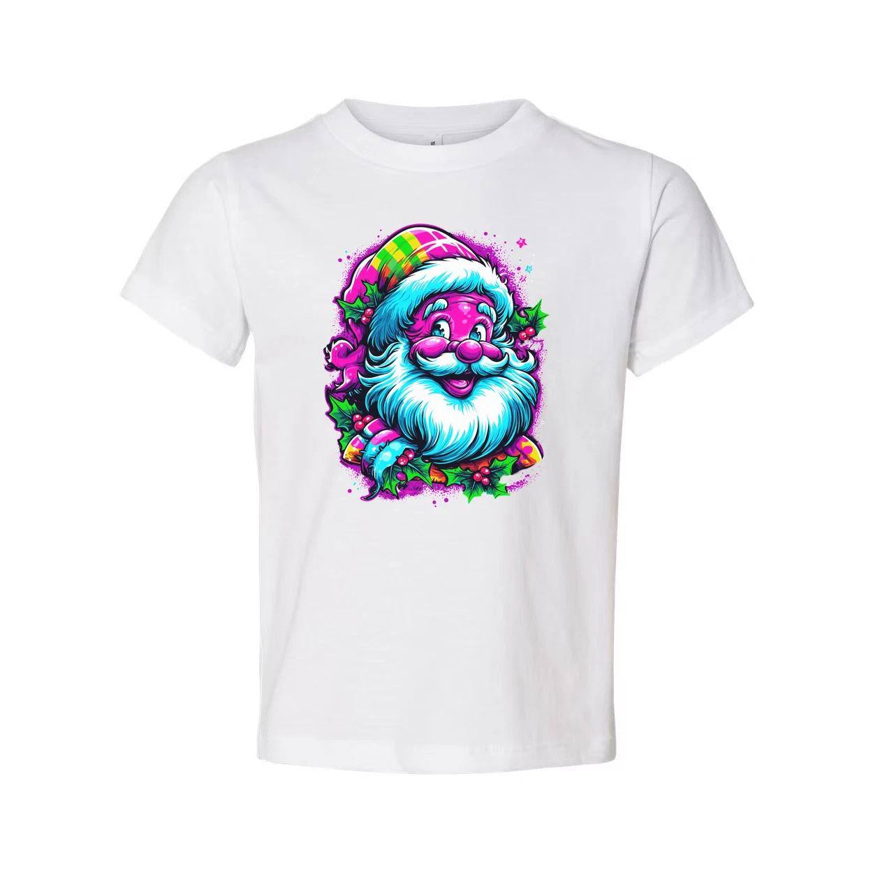 

Colorful Santa Christmas Graphic T Shirt For Unisex S