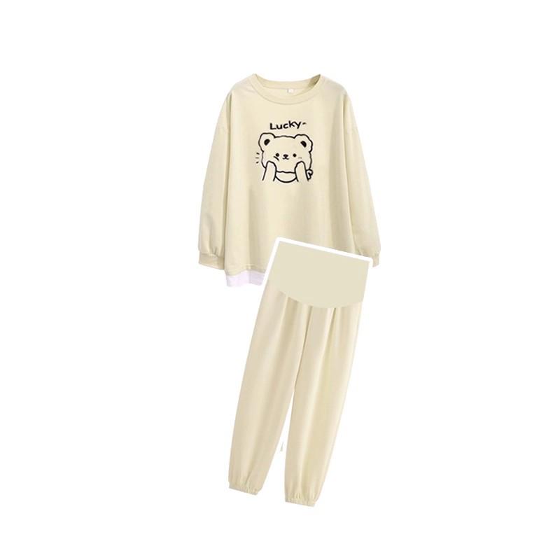 2025 Spring-Autumn Fashion: Small Size Maternity Sweatshirt & Age-Reducing Top Two-Piece Set