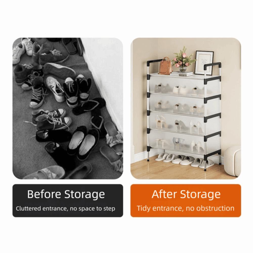 Dustproof Multi-tier Shoe Rack Sturdy Multifunction Shoe Storage Organizer Saving Space Storage Shelf