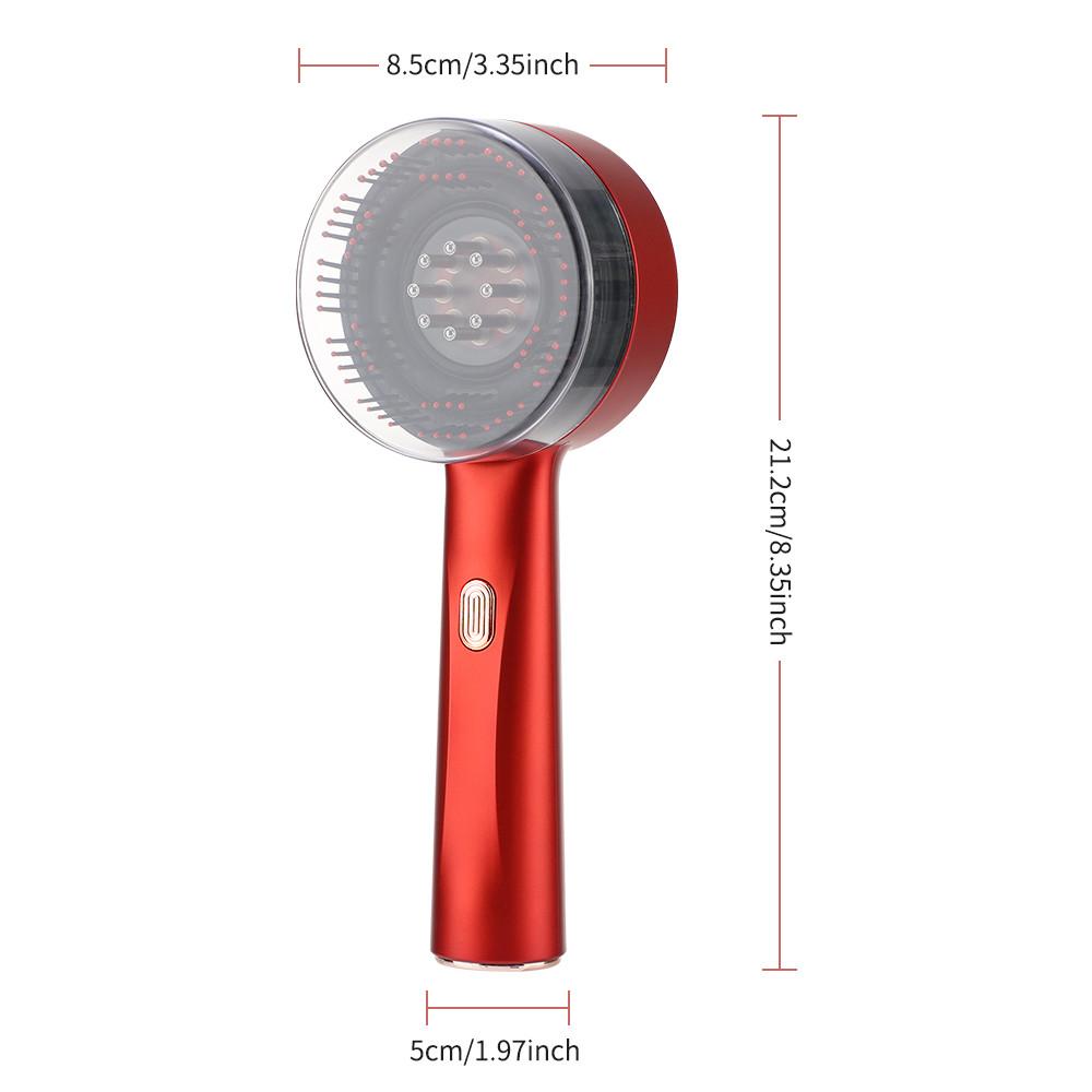 3 Modes Portable Hair Follicle Red Light Laser Comb Multifunctional Head Essence Oil Applicator Electric Massage Comb